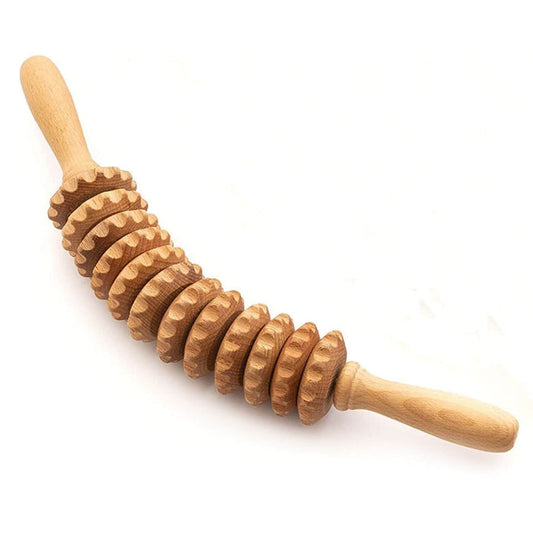 Rouleau de massage courbé en bois