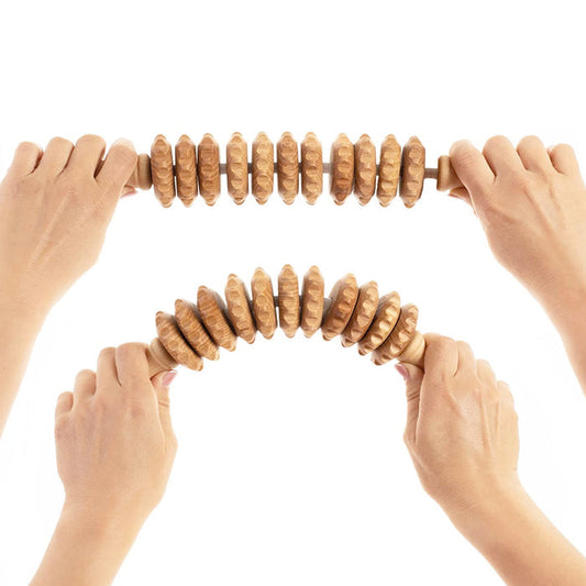 Rouleau de massage anti-cellulite en bois flexible