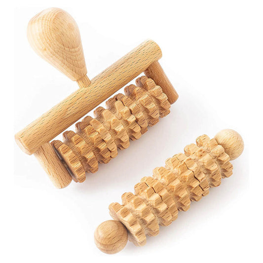 Ensemble de rouleaux Derma en bois